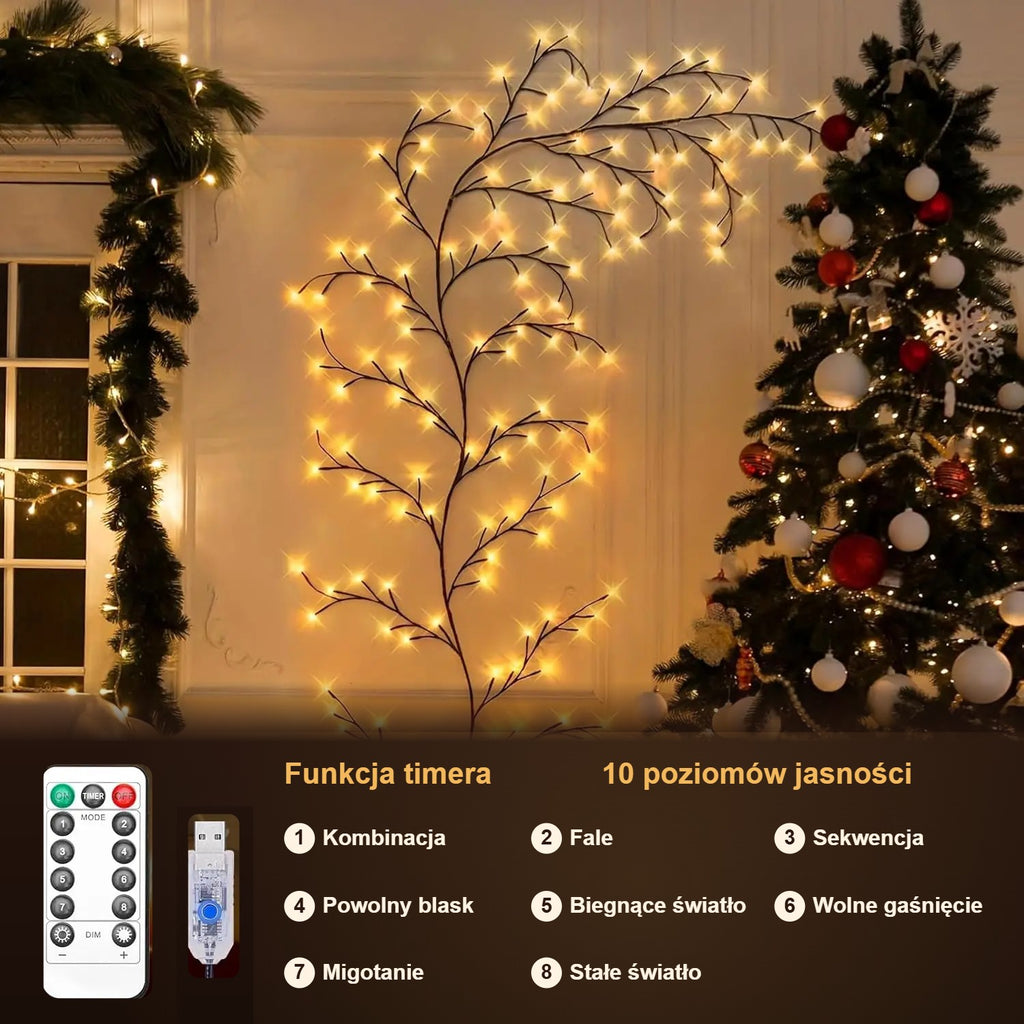 Gałązka LED z pilotem – 8 trybów świecenia